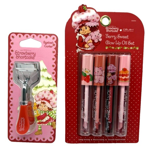 Strawberry Shortcake Makeup Brush & Lip Gloss Bundle Set | Cosmetic Gift Lot | - Picture 6 of 9